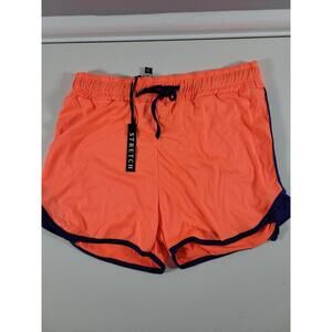 True Rock Girls Activewear Shorts Neon Orange Blue Medium NEW